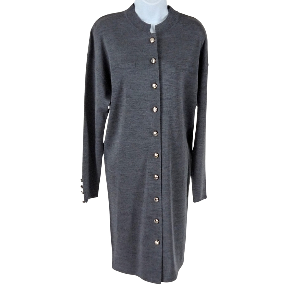 Liz Claiborne gray button down sheath dress